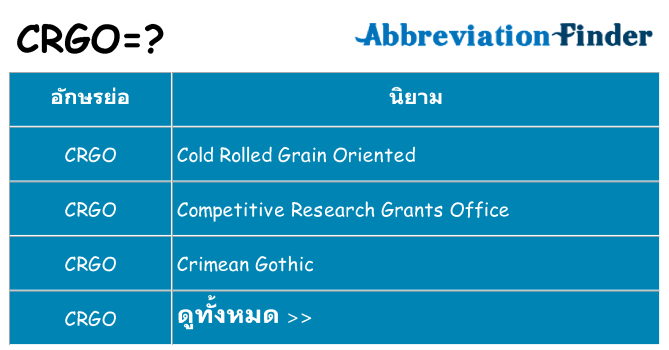 อะไรไม่ crgo ถึง