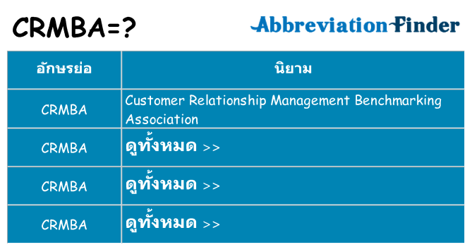 อะไรไม่ crmba ถึง