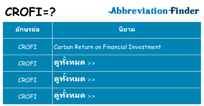 อะไรไม่ crofi ถึง