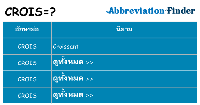 อะไรไม่ crois ถึง