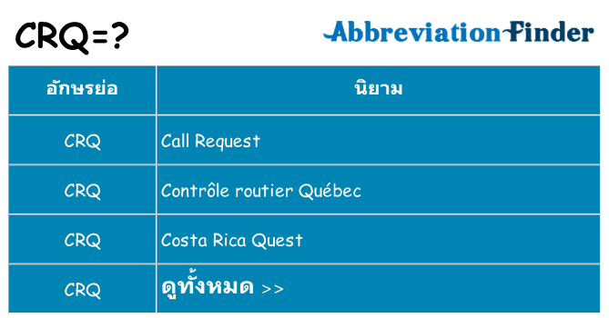 อะไรไม่ crq ถึง