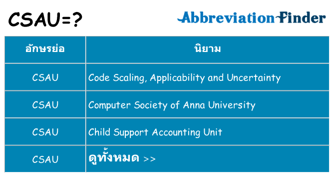 อะไรไม่ csau ถึง