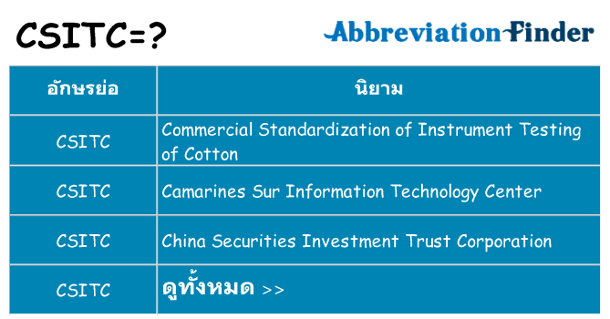 อะไรไม่ csitc ถึง