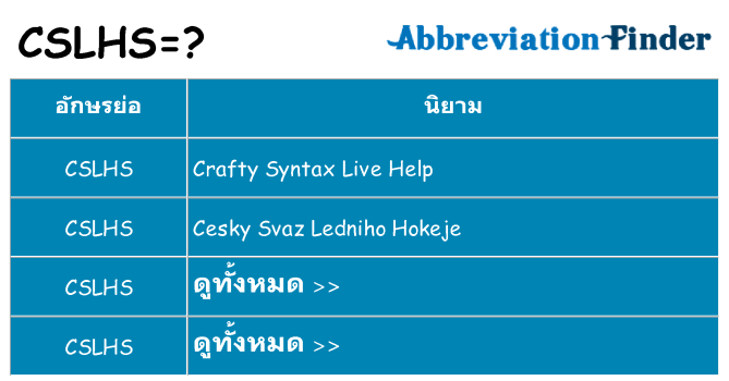 อะไรไม่ cslhs ถึง
