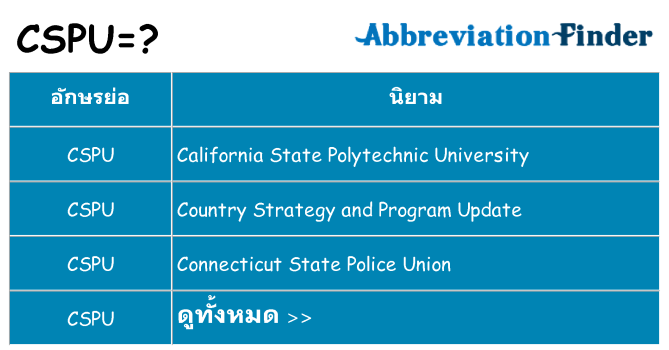 อะไรไม่ cspu ถึง