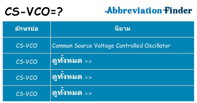 อะไรไม่ cs-vco ถึง