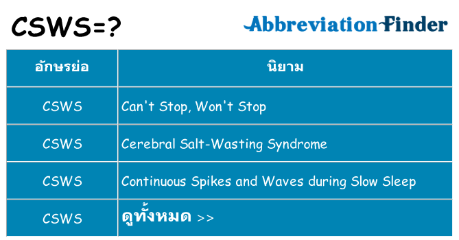 อะไรไม่ csws ถึง