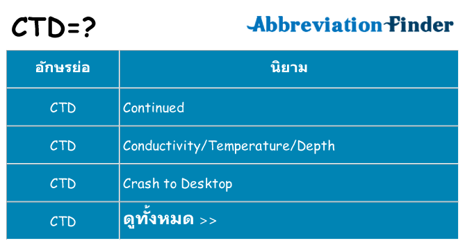 อะไรไม่ ctd ถึง
