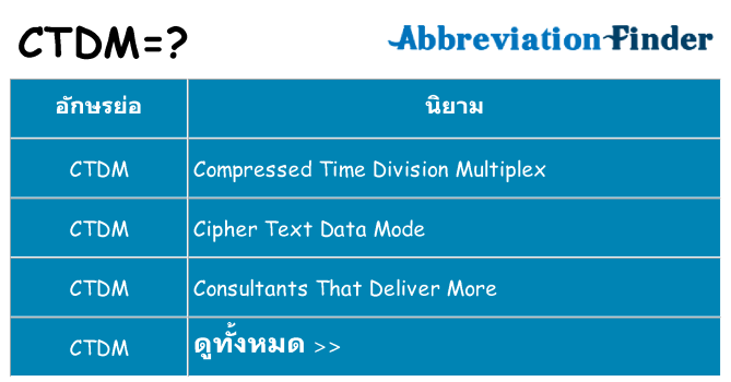 อะไรไม่ ctdm ถึง