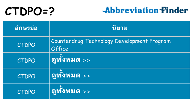 อะไรไม่ ctdpo ถึง