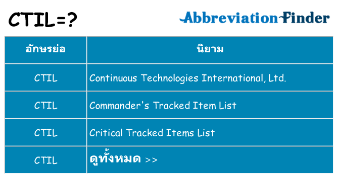 อะไรไม่ ctil ถึง