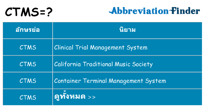 อะไรไม่ ctms ถึง