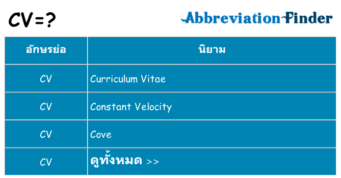 อะไรไม่ cv ถึง
