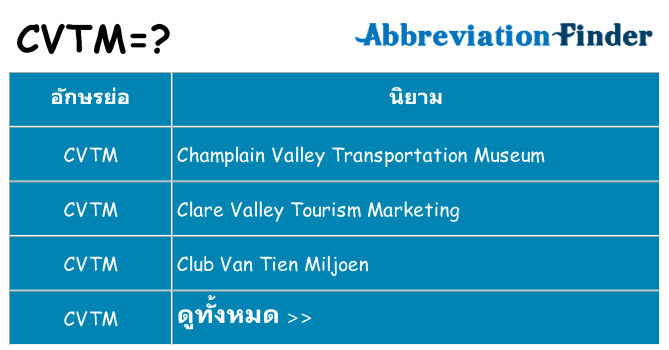 อะไรไม่ cvtm ถึง