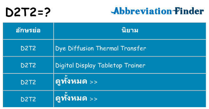 อะไรไม่ d2t2 ถึง