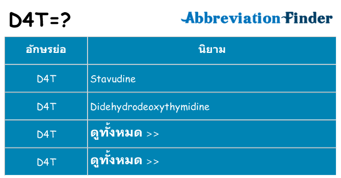 อะไรไม่ d4t ถึง