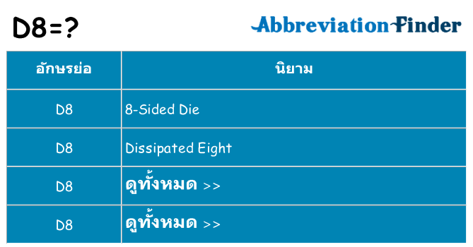 อะไรไม่ d8 ถึง