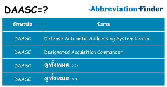 อะไรไม่ daasc ถึง