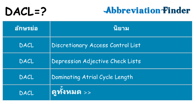 อะไรไม่ dacl ถึง