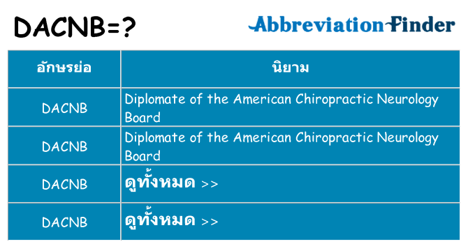 อะไรไม่ dacnb ถึง