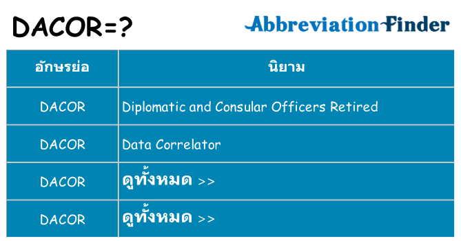 อะไรไม่ dacor ถึง