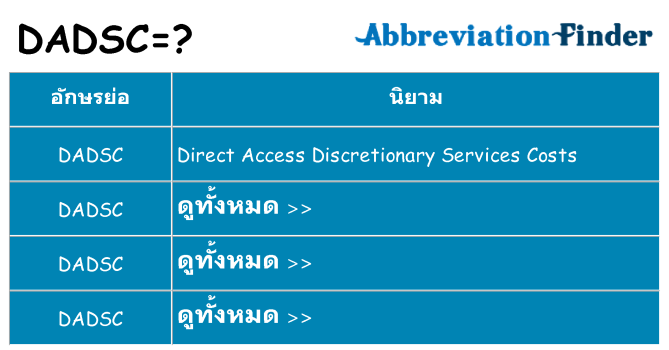 อะไรไม่ dadsc ถึง