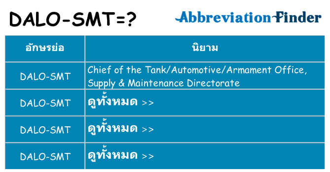 อะไรไม่ dalo-smt ถึง