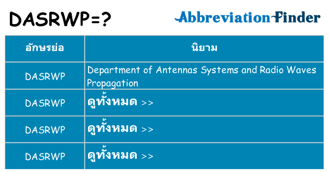 อะไรไม่ dasrwp ถึง