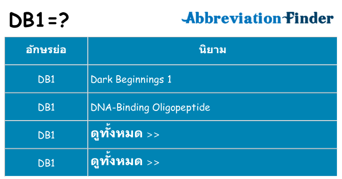 อะไรไม่ db1 ถึง