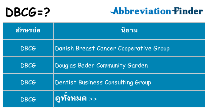 อะไรไม่ dbcg ถึง