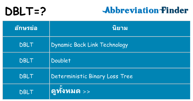 อะไรไม่ dblt ถึง