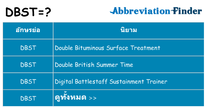อะไรไม่ dbst ถึง