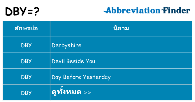 อะไรไม่ dby ถึง