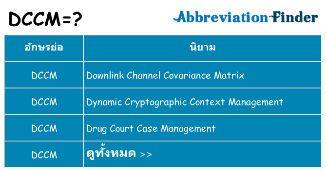 อะไรไม่ dccm ถึง