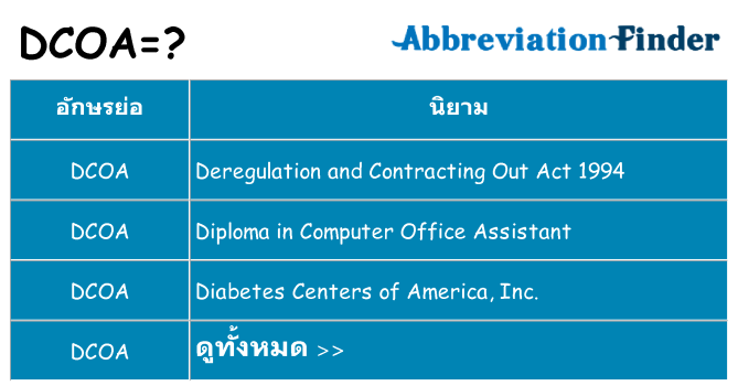 อะไรไม่ dcoa ถึง