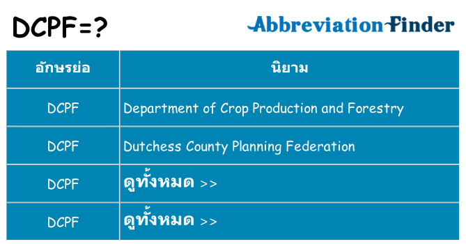 อะไรไม่ dcpf ถึง