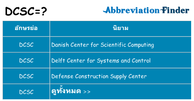 อะไรไม่ dcsc ถึง