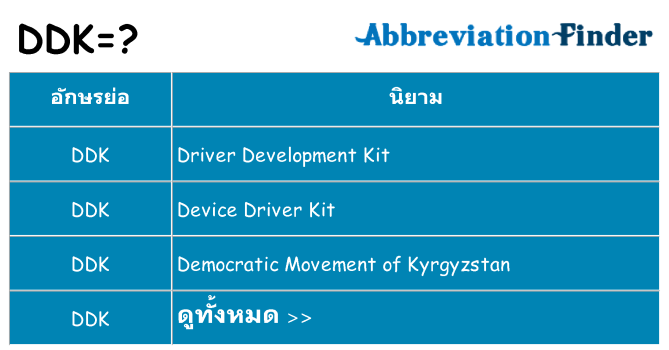 อะไรไม่ ddk ถึง