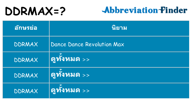 อะไรไม่ ddrmax ถึง