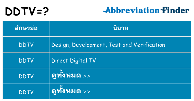 อะไรไม่ ddtv ถึง