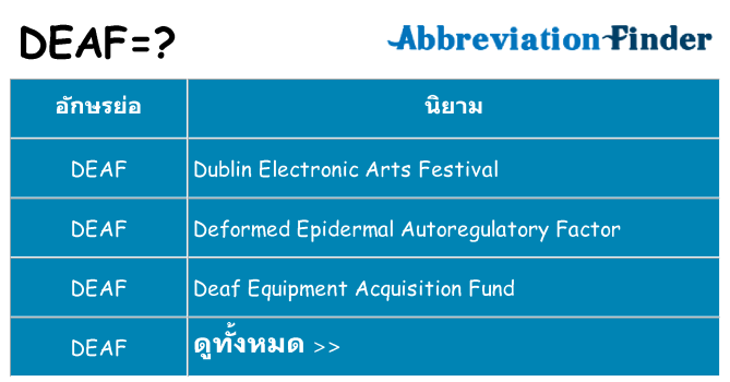 อะไรไม่ deaf ถึง