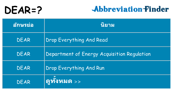 อะไรไม่ dear ถึง