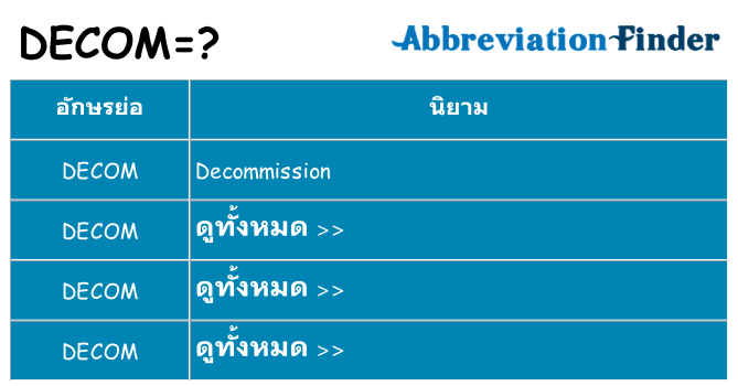 อะไรไม่ decom ถึง
