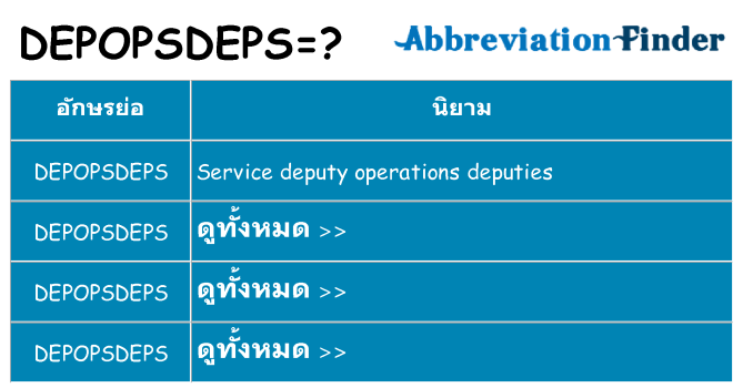 อะไรไม่ depopsdeps ถึง