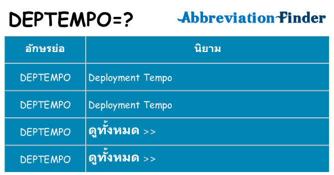 อะไรไม่ deptempo ถึง
