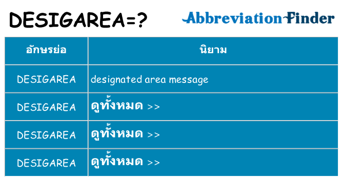 อะไรไม่ desigarea ถึง