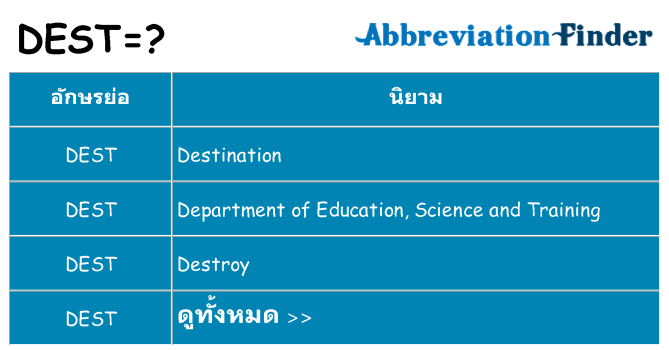 อะไรไม่ dest ถึง