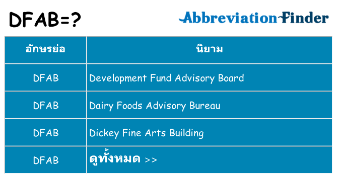 อะไรไม่ dfab ถึง