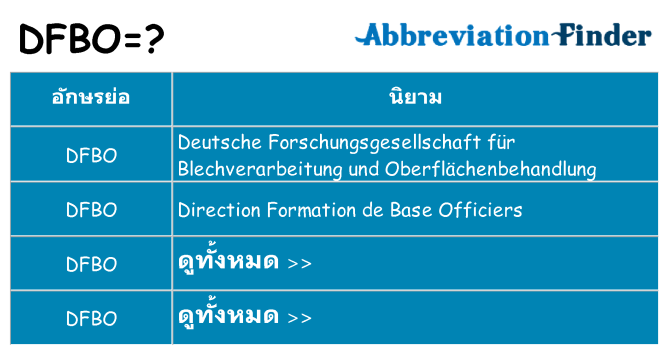 อะไรไม่ dfbo ถึง