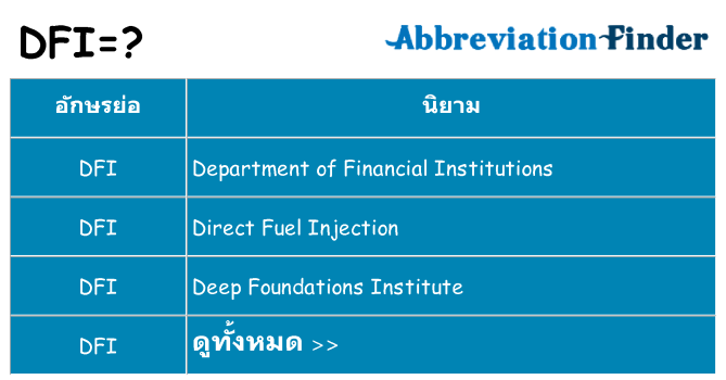 อะไรไม่ dfi ถึง